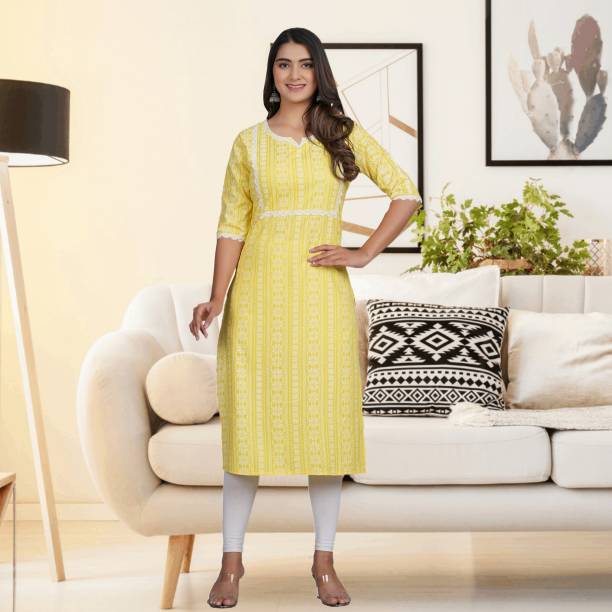 Women Self Design Cotton Rayon A-line Kurta Price in India