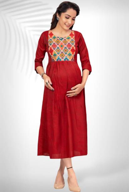 Women Solid, Self Design Cotton Rayon Anarkali Kurta Price in India