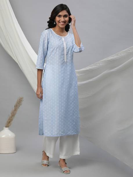 Self Design Viscose Rayon A-line Kurta for Women