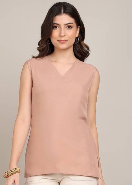 Anmi Solid Crepe Straight Kurta for Women