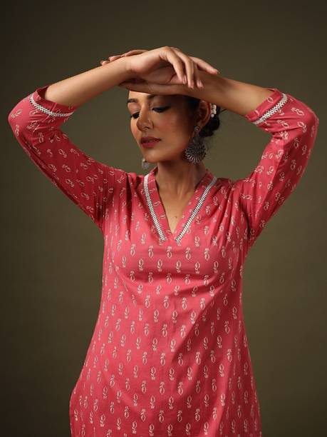 PHYSIL Women Printed Cotton Blend Straight Kurta