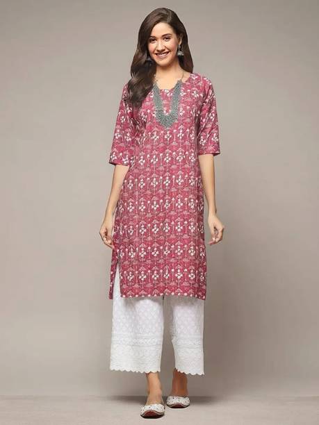 Anouk Rustic Printed Crepe Straight Kurta for Women