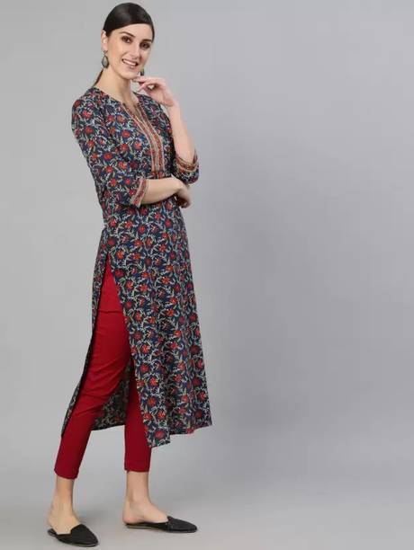 VISHAL CREATION Women Self Design Viscose Rayon Straight Kurta (B