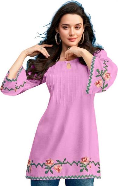Embroidered Viscose Rayon Tunic Kurta for Women