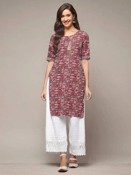 Anouk Rustic Printed Crepe Straight Kurta for Women