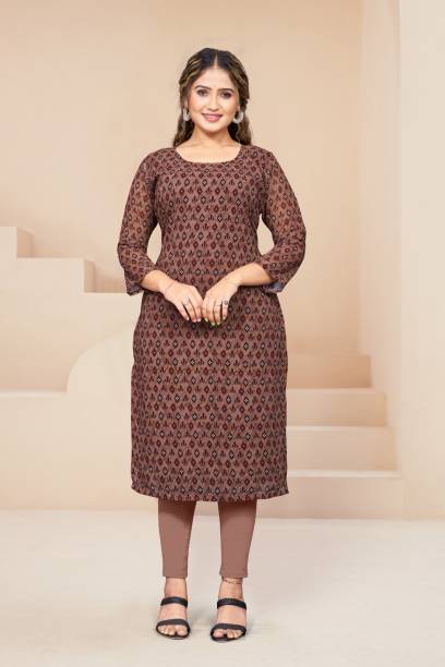 Women Embellished Georgette A-line Kurta Price in India