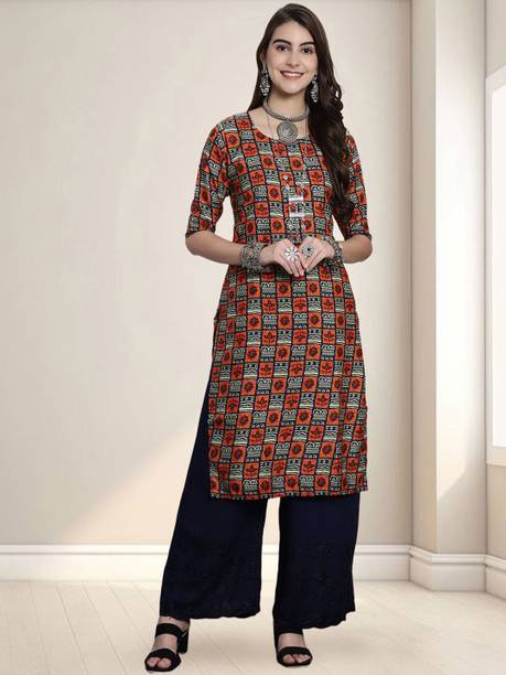 Anouk Rustic Printed Crepe Straight Kurta for Women