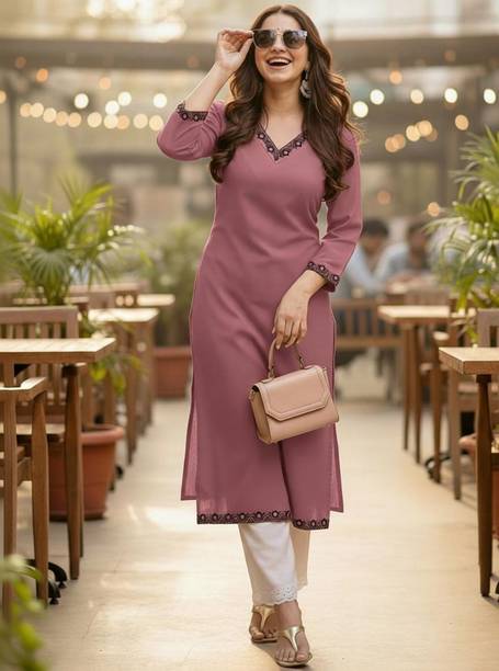Cotton Embroidered Kurtha - White