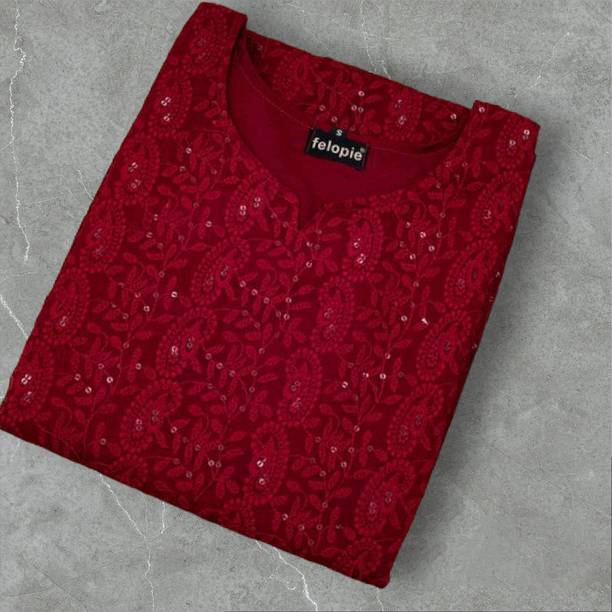Embroided Chanderi Kurti