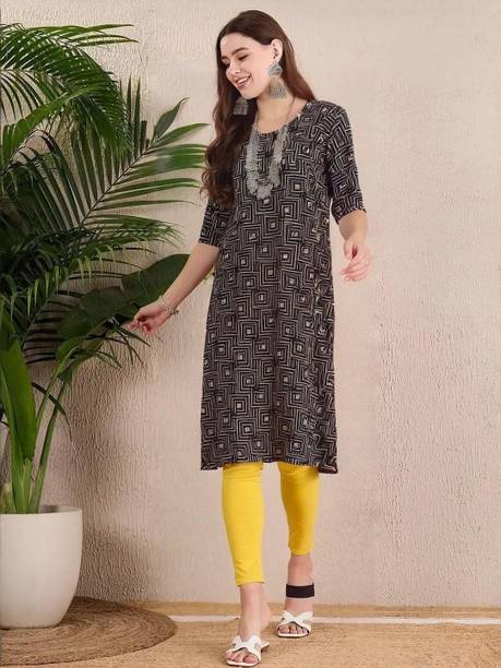 Anouk Rustic Printed Crepe Straight Kurta for Women