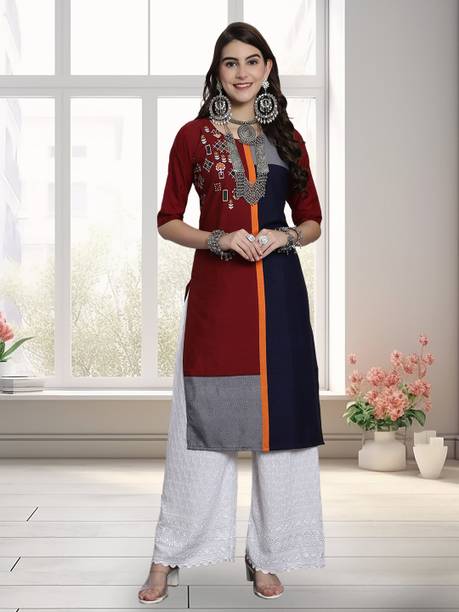 Printed Crepe Straight Kurta for Women