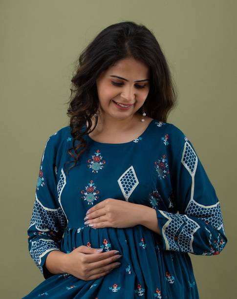 Mialo fashion Women Embellished Viscose Rayon Gown Kurta (Light B