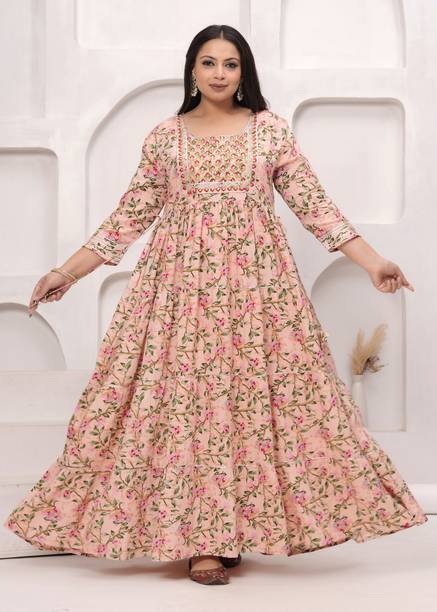 Wilshire Women Printed Viscose Rayon Anarkali Kurta
