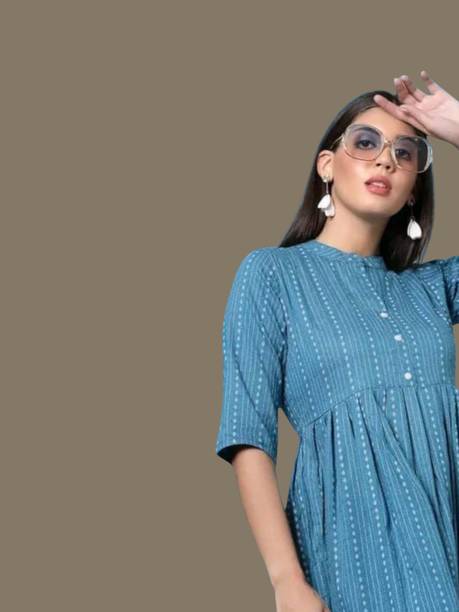 Rangrasiya Creationl Women Fit and Flare Multicolor Midi/Calf Length Dress