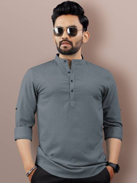 VeBNoR Men Self Design Straight Kurta