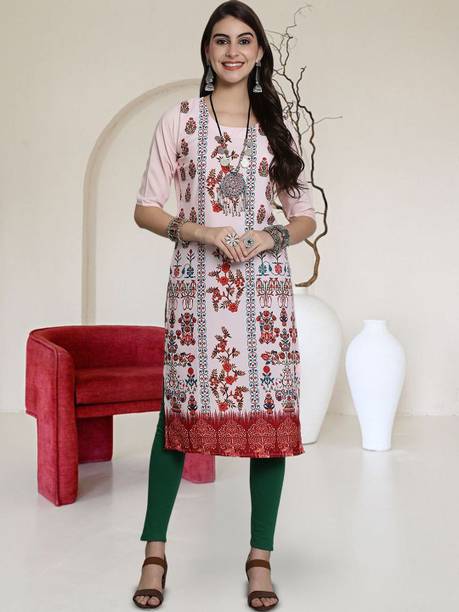 Anouk Rustic Printed Crepe Straight Kurta for Women