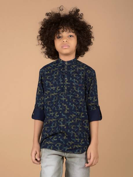 Boys Printed Pure Cotton Flared Kurta