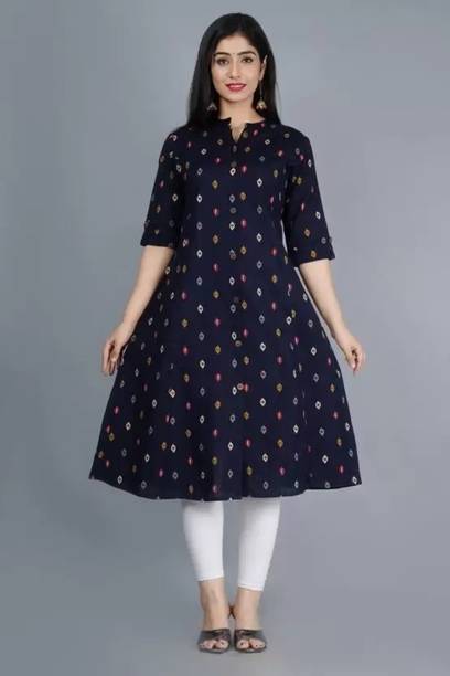 Women Abstract Cotton Rayon A-line Kurta