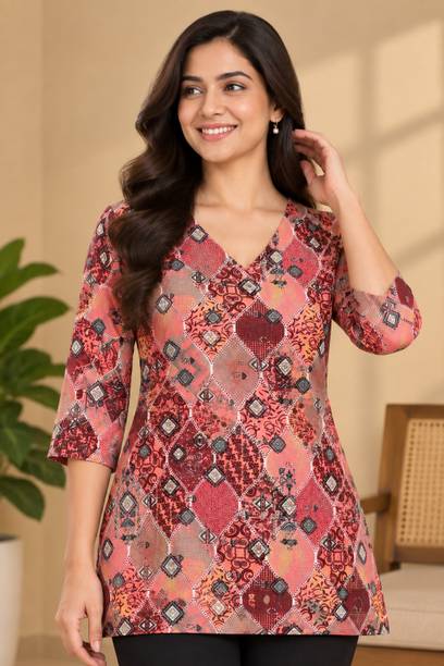 Anmi Printed Crepe Straight Kurta for Women