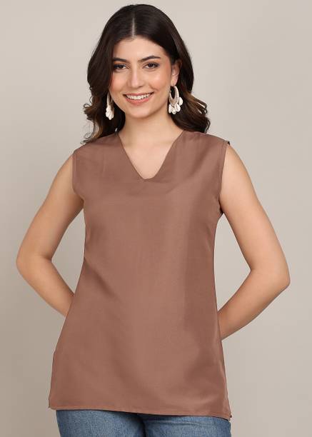 Anmi Solid Crepe Straight Kurta for Women