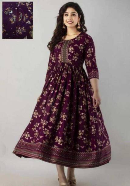 Tropwear Women Printed Anarkali Kurta - Buy Tropwear Women Printed Anarkali Kurta Online at Best Prices in India | galgota.in - Image 2