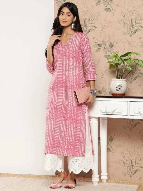 Printed Cotton Rayon A-line Kurta for Women