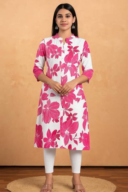 Printed Khadi Cotton A-line Kurta for Women