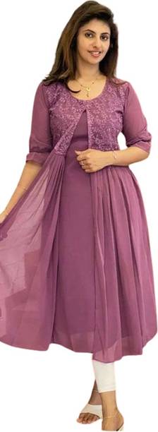 GiftedWomen Women Embroidered Georgette A-line Kurta