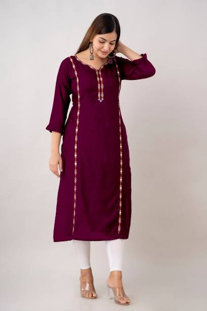 Zeenat Libaas Women Geometric Print Cotton Rayon Straight Kurta