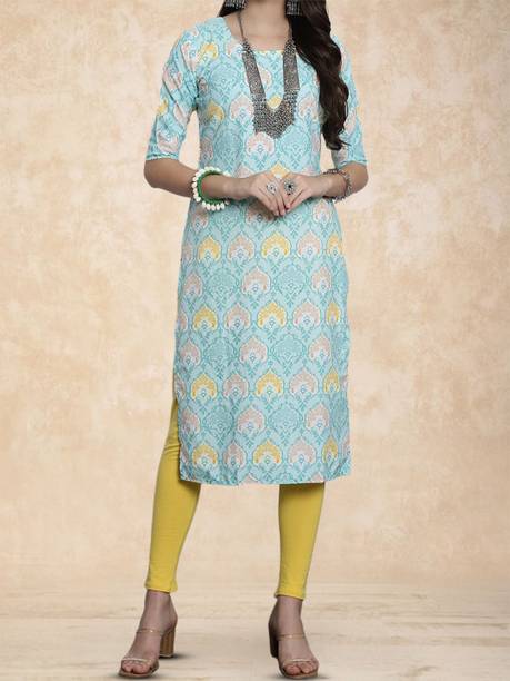 Anouk Rustic Printed Crepe Straight Kurta for Women