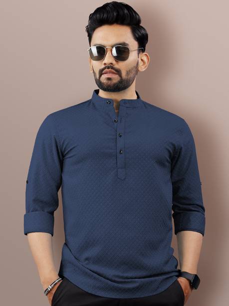 VeBNoR Men Self Design Straight Kurta