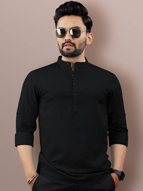 VeBNoR Men Self Design Straight Kurta