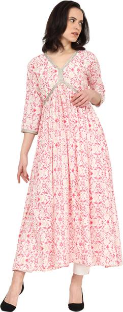 RITIMANYA Women Self Design Gown Kurta