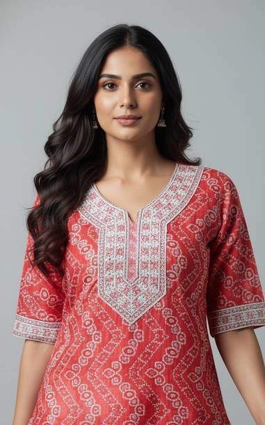 Printed Chiffon Kurti