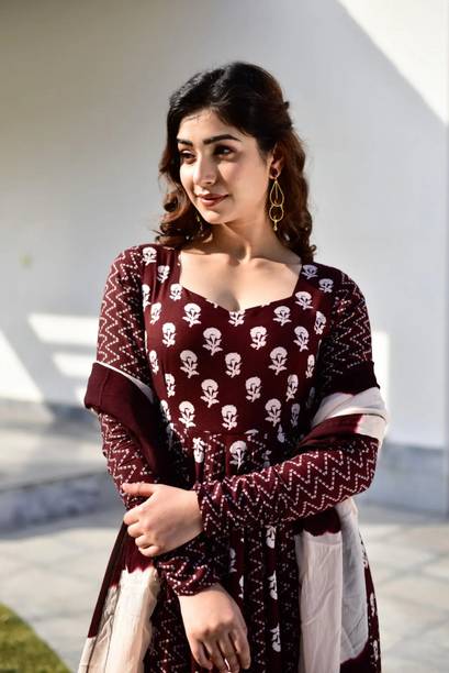 BRAVAL TEXTILE Women Floral Print, Printed Anarkali Kurta - Image 4