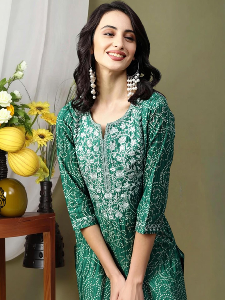 Embroided Chanderi Kurti