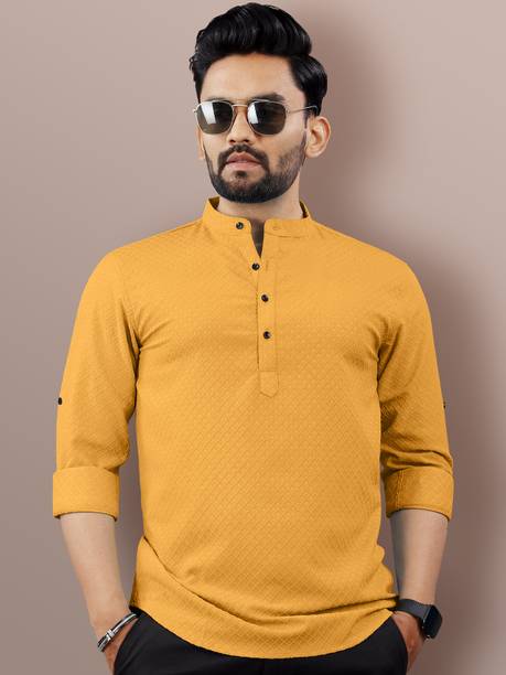 VeBNoR Men Self Design Straight Kurta