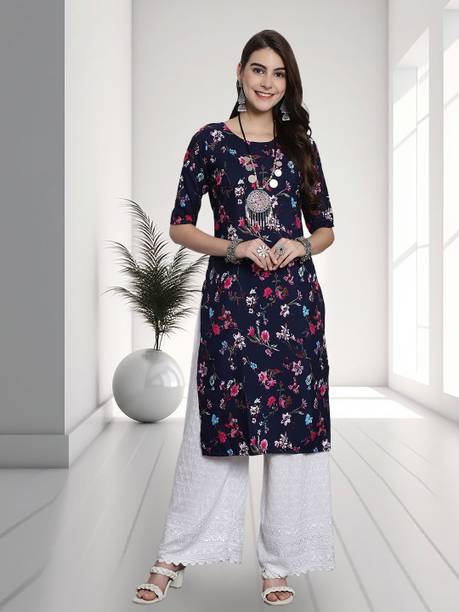 Anouk Rustic Printed Crepe Straight Kurta for Women