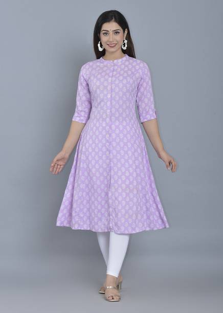 Bachuu Women Floral Print Viscose Rayon A-line Kurta
