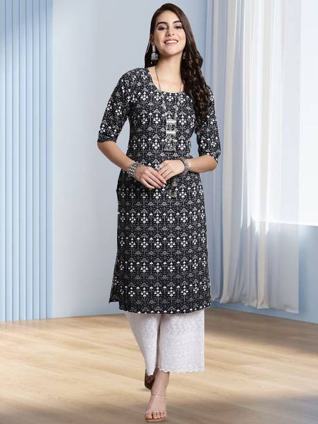 Anouk Rustic Printed Crepe Straight Kurta for Women