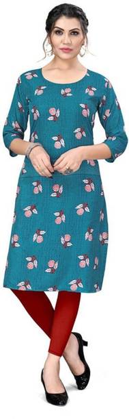 Printed Crepe A-line Kurta for Women