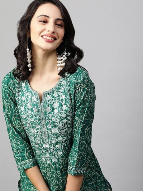 PHYSIL Women Embroidered Viscose Rayon Straight Kurta