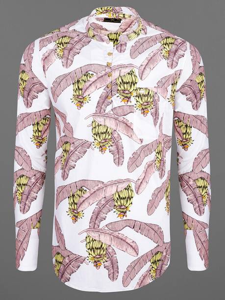 Printed Cotton Blend Straight Kurta for Men