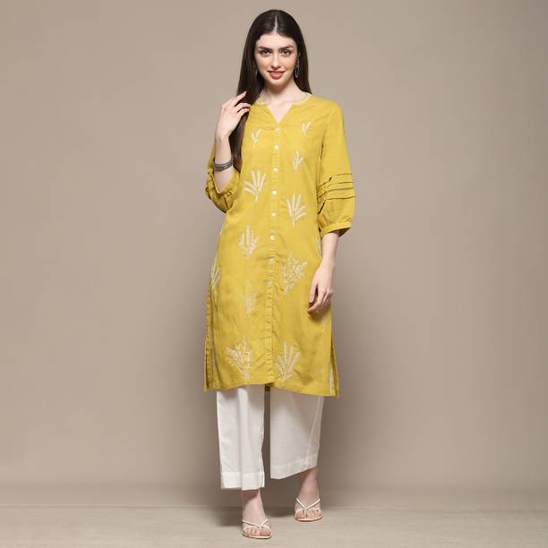 Solid Viscose Rayon Straight Kurta for Women