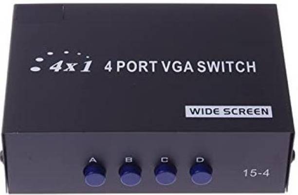 MESHIV 4 Port Manual VGA Switch Splitter 10 cm KVM Console