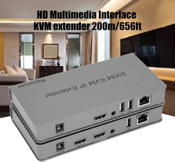 RuhZa HDMI 200m KVM IP Extender RJ45 IP Network KVM Over IP Extender Over Cat5e/6 10 cm KVM Console