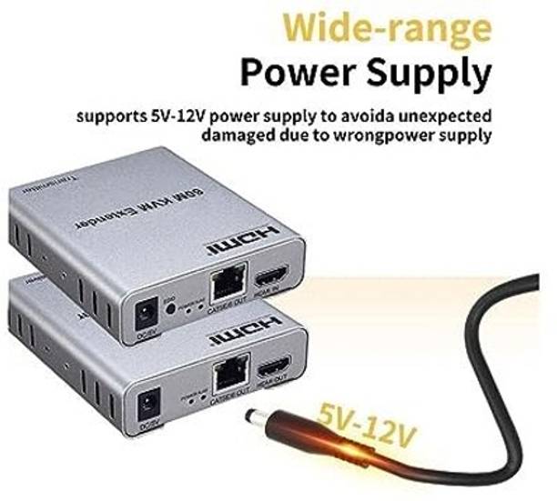 RuhZa HDMI Extender 60m with KVM Audio Output IR Control Suppor Video Resolution Media Streaming Device
