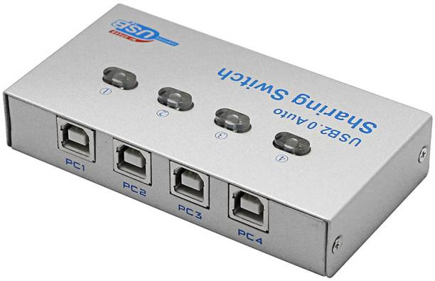 dhruvga Printer Splitter USB Printer Sharing Switch4 Ports,4 PCs Share 1 USB Device, 0 cm KVM Console