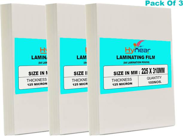 HYNEAR A4 Laminating Pouches Clear Glossy Waterproof Ideal for Certificates & Documents A4 Laminating Sheet