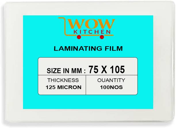 WOW Kitchen Lamination Pouch (ID Card Size 75mmX105mm) Thermal Transparent Waterproof Laminating Sheet